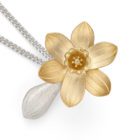 Daffodil Locket Necklace Silver - Handmade and Kinetic