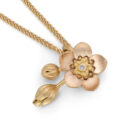 Forget Me Not Locket Necklace Gold - Handmade and Kinetic