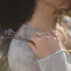 Lotus Garland Ring SIlver - Aquamarine - Image 4