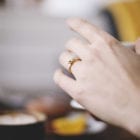 Yellow Gold Lotus Ring - Green Sapphires - Image 2