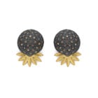 Sunflower Centre Studs - Brown diamonds
