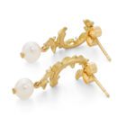Sunflower Crescent Pearl Earrings - Image 2