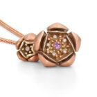 Wild Cherry Blossom Locket Rose Gold - Handmade and Kinetic - Image 4