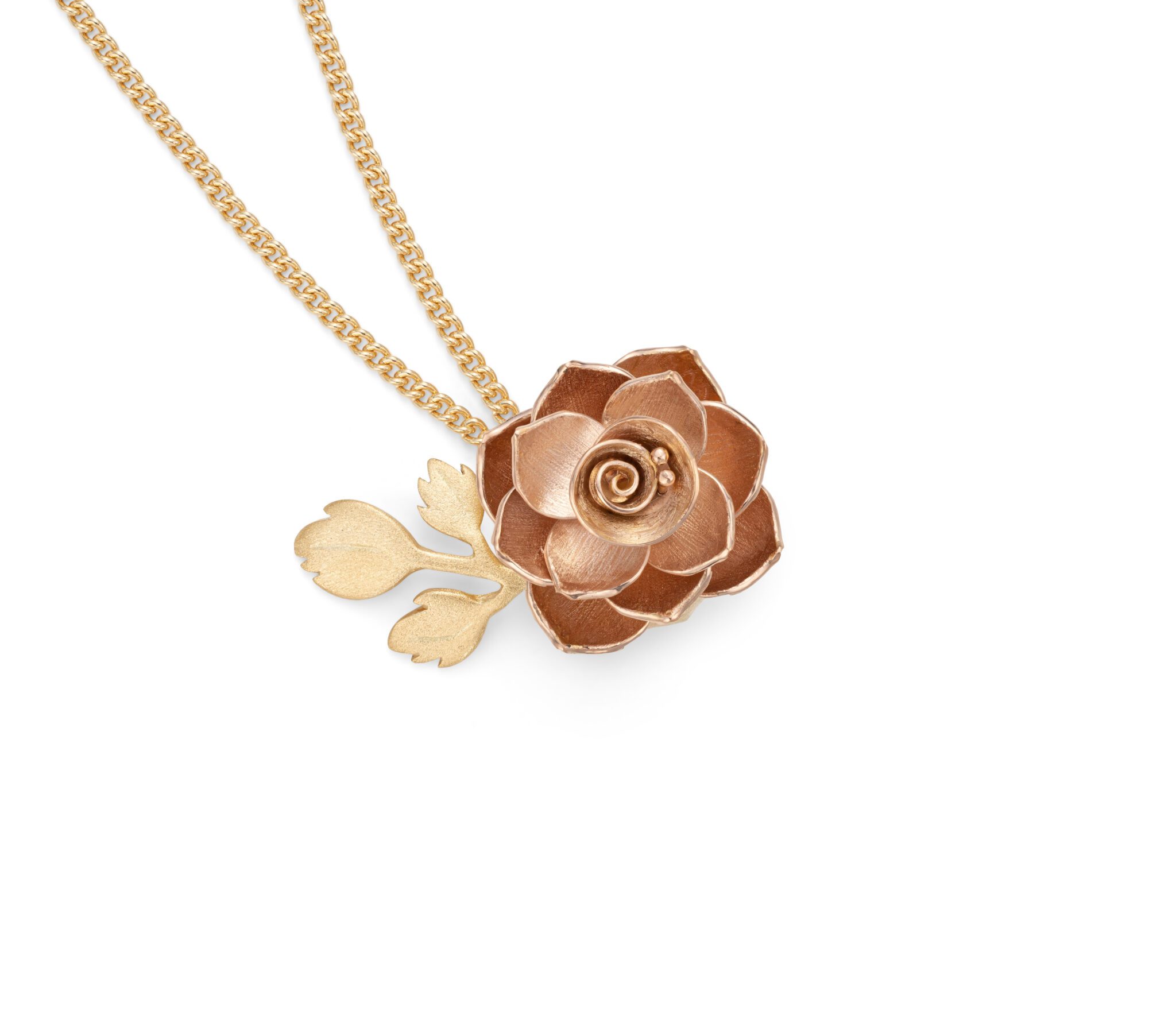 Gold Kinetic, Rose Locket Necklace | Handmade by Victoria Walker