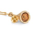 Gold Lotus Locket Necklace - Handmade and Kinetic - Image 5