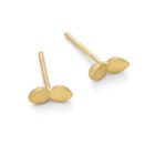 Tiny Lotus Stud Earrings - Yellow Gold - Image 2