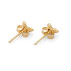 Tiny Lotus Stud Earrings - Yellow Gold - Image 3