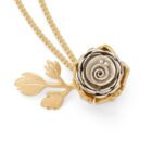 White Gold Rose Locket Necklace - Handmade and Kinetic - Image 3