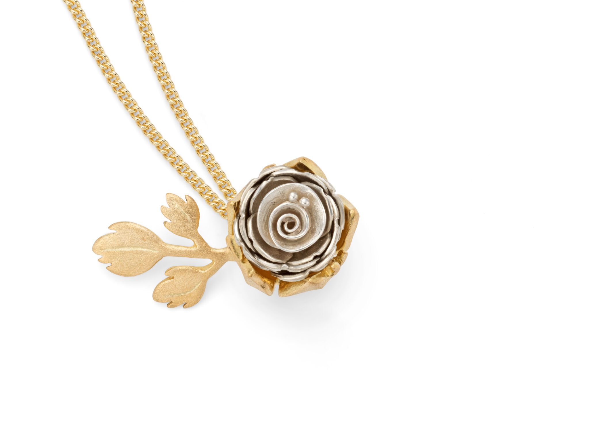 Buy the Rose Gold Mini Flower Pendant with Chain - Silberry